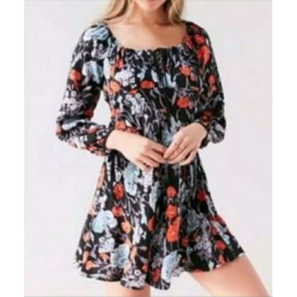 Urban Outfitters Ecote Floral Print Peasant Style Dress Size 6